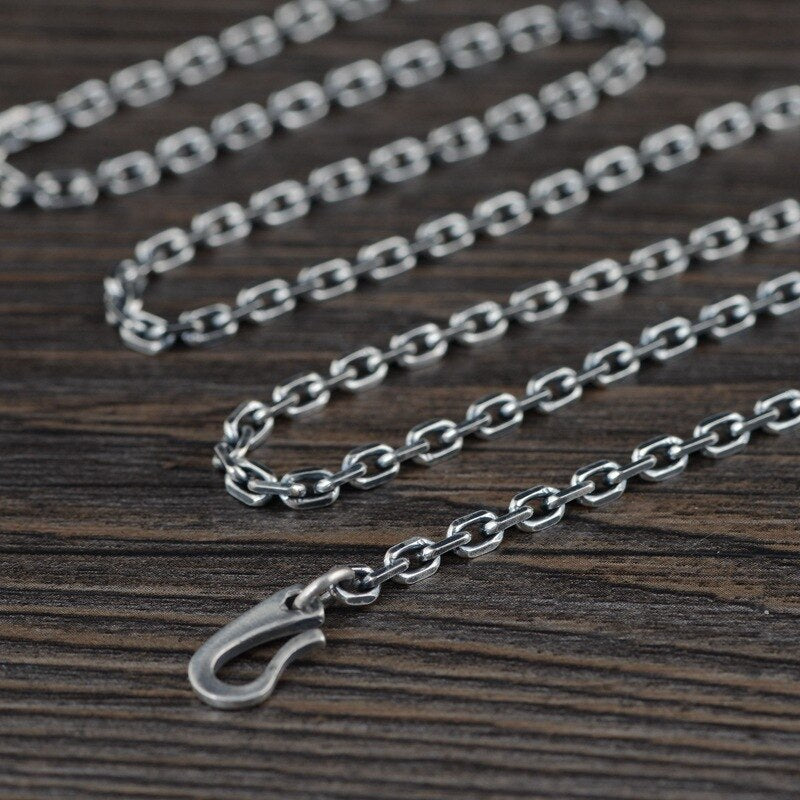 Yggdrasil Eagle Veðrfölnir 925 Sterling Silver Cable Chain