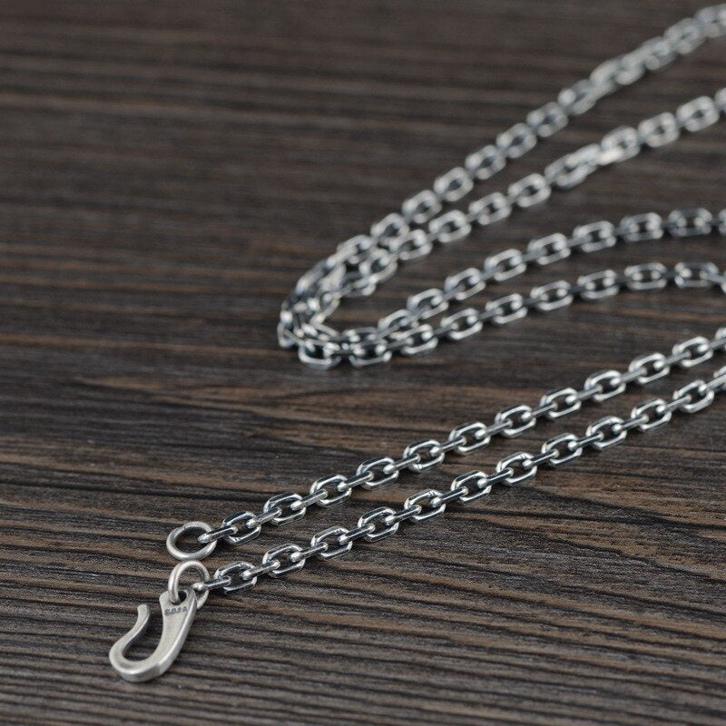 Yggdrasil Eagle Veðrfölnir 925 Sterling Silver Cable Chain