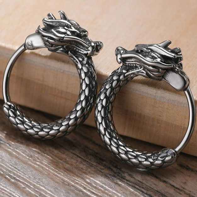 Jörmungandr the Midgard Serpent Stainless Steel Earrings