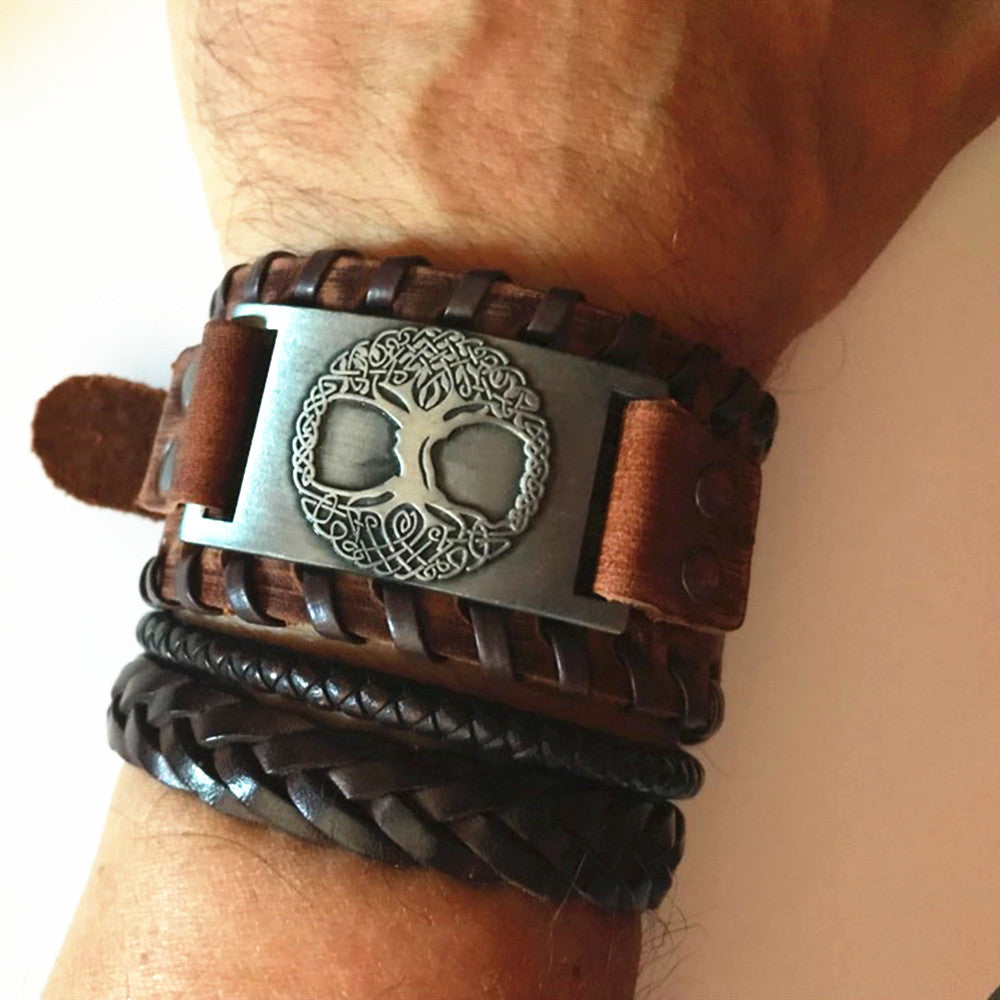 Yggdrasil The Tree of Life Leather Bracelet