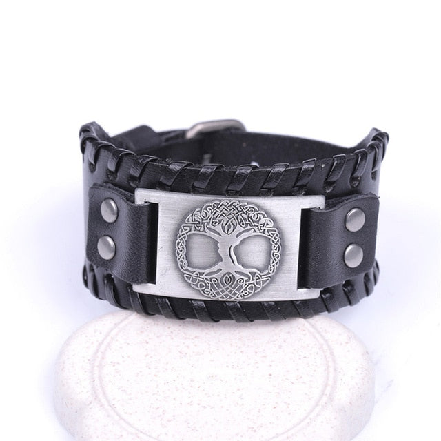 Yggdrasil The Tree of Life Leather Bracelet