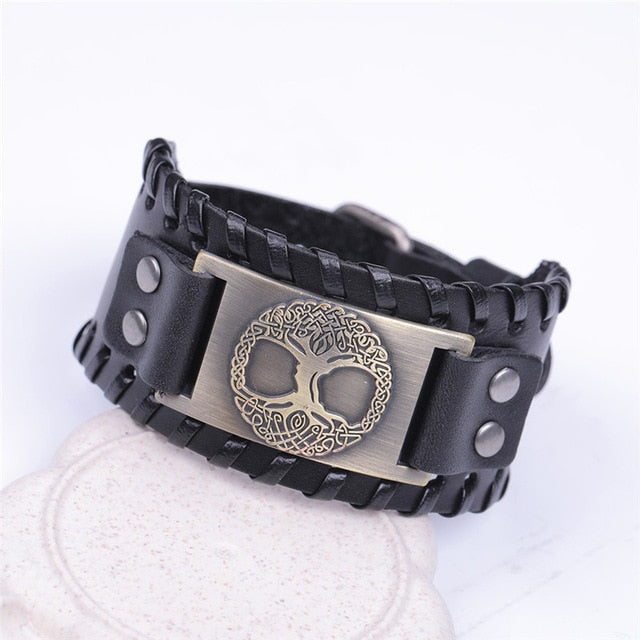 Yggdrasil The Tree of Life Leather Bracelet