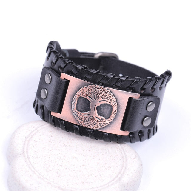 Yggdrasil The Tree of Life Leather Bracelet