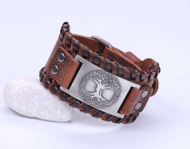 Yggdrasil The Tree of Life Leather Bracelet