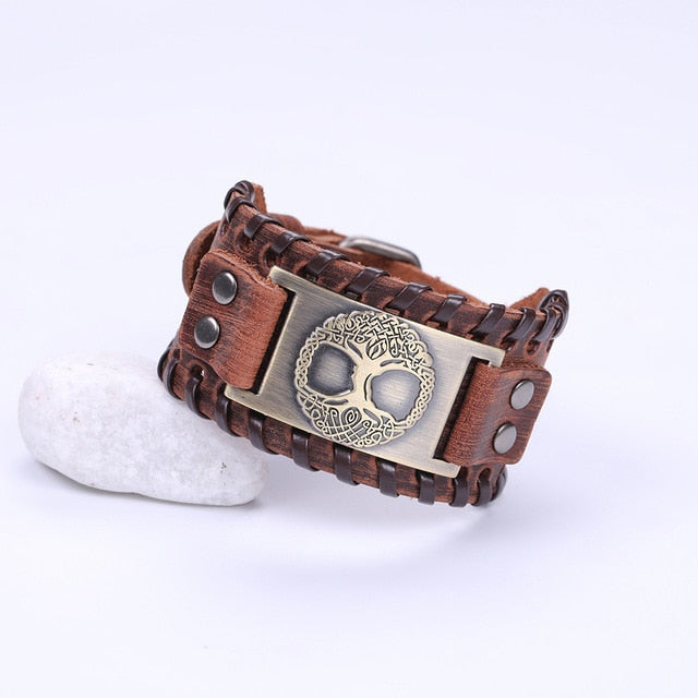 Yggdrasil The Tree of Life Leather Bracelet