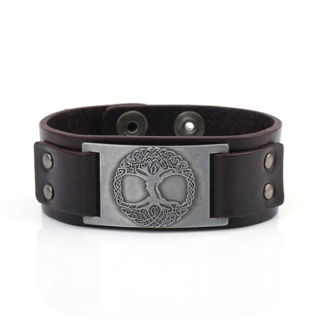 Yggdrasil The Tree of Life Leather Bracelet