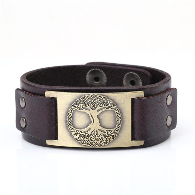 Yggdrasil The Tree of Life Leather Bracelet