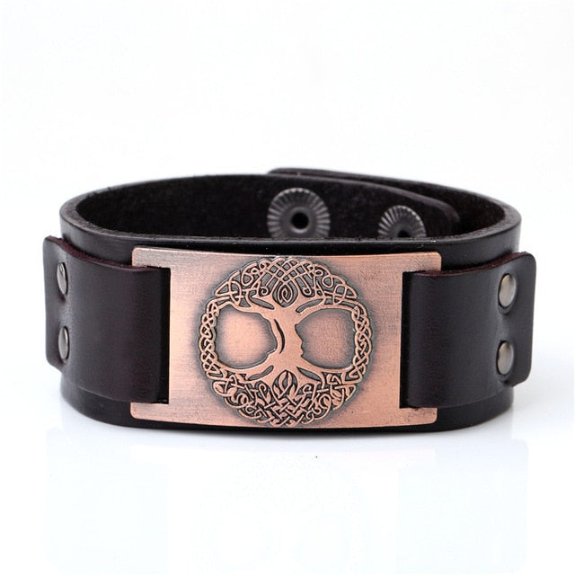 Yggdrasil The Tree of Life Leather Bracelet