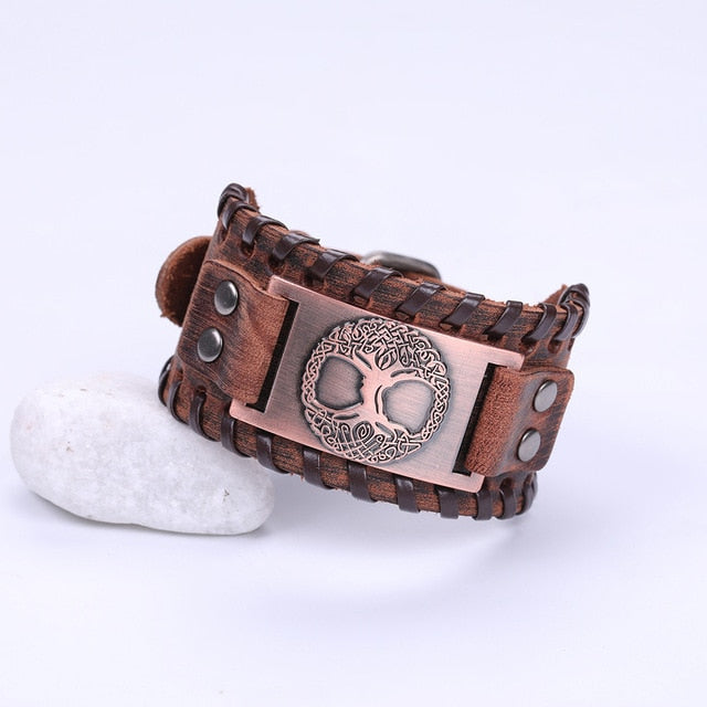 Yggdrasil The Tree of Life Leather Bracelet