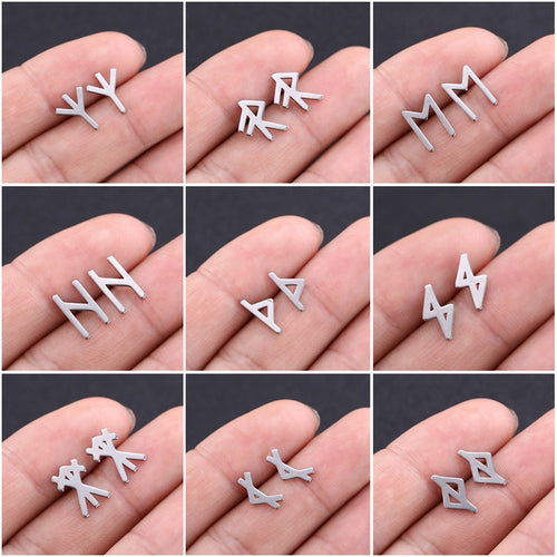 Sacred Runes Stainless Steel Earrings