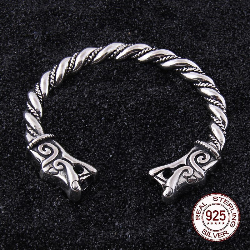 Sköll and Hati Sons of Fenrir 925 Sterling Silver Bracelet