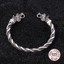 Odin Wolves Geri and Freki 925 Sterling Silver Bracelet
