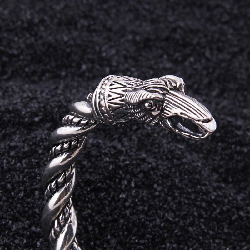 Odin's Ravens 925 Sterling Silver Arm Ring Bracelet - TheWarriorLodge