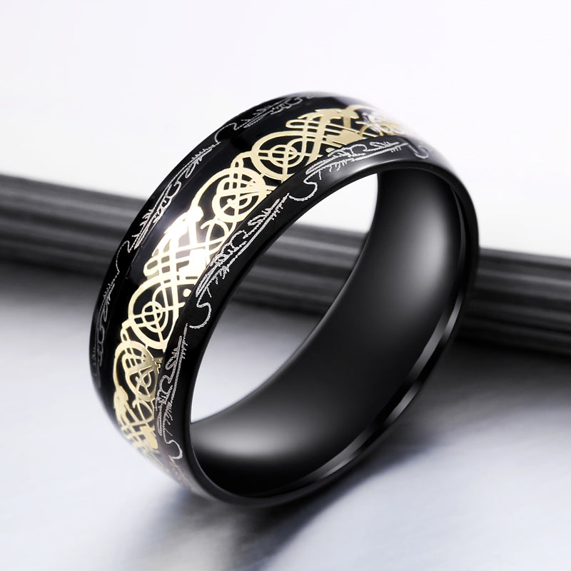 Jörmungandr Norse Dragon Knot 316L Stainless Steel ring