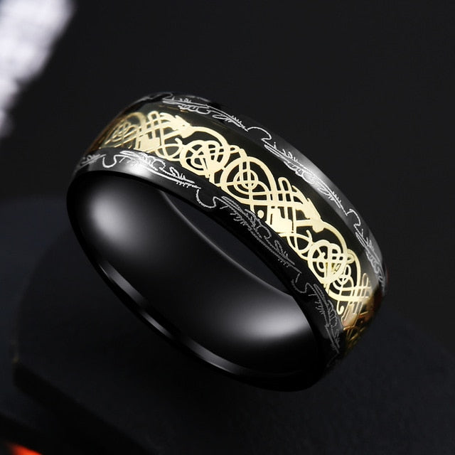 Jörmungandr Norse Dragon Knot 316L Stainless Steel ring