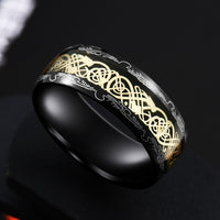 Jörmungandr Norse Dragon Knot 316L Stainless Steel ring