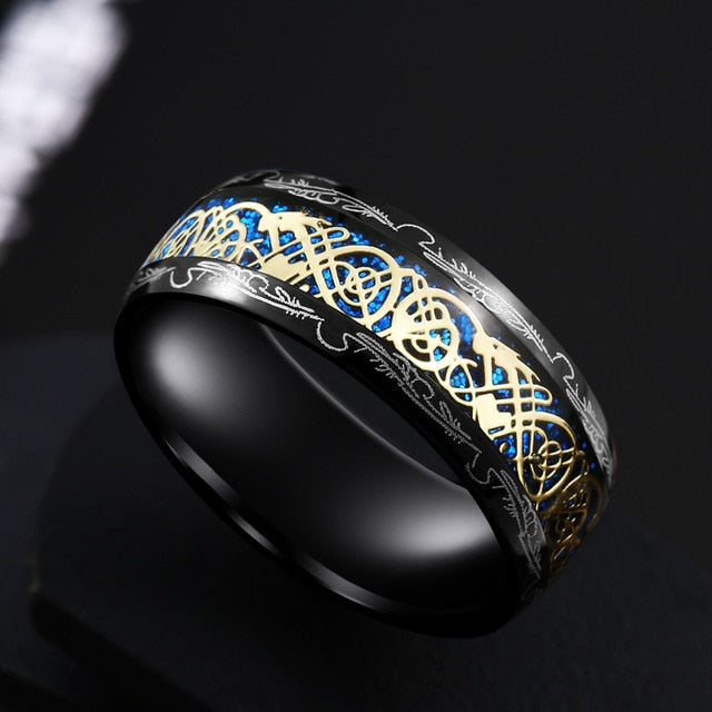 Jörmungandr Norse Dragon Knot 316L Stainless Steel ring