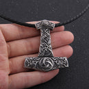 Mjolnir Necklace with Triskele Bass Relief Stainless Steel Necklace