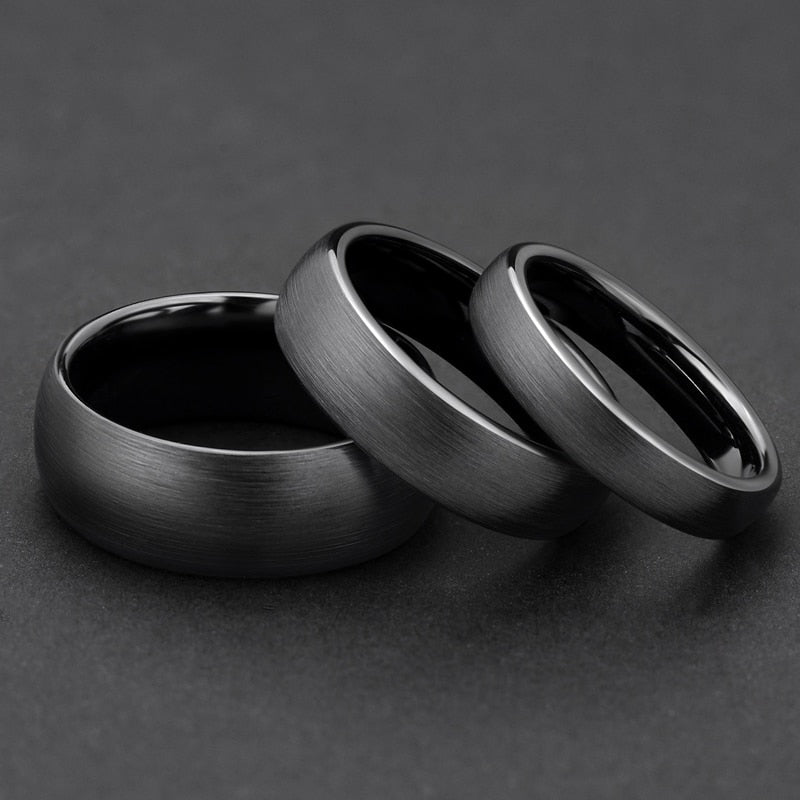 Ullr Oath Ring, Brushed Black Titanium Carbide Ceramic Wedding Band