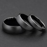 Ullr Oath Ring, Brushed Black Titanium Carbide Ceramic Wedding Band