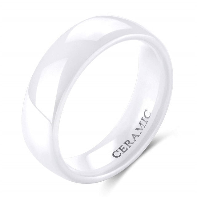 Ullr Oath Ring Smooth White Ceramic Wedding Band