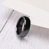 Ullr Oath Ring Smooth Black Titanium Carbide Ceramics Wedding Band