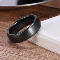 Ullr Oath Ring, Brushed Black Titanium Carbide Ceramic Wedding Band