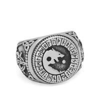 Sköll and Hati, Sons of Fenrir Stainless Steel Ring