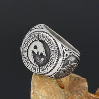 Sköll and Hati, Sons of Fenrir Stainless Steel Ring
