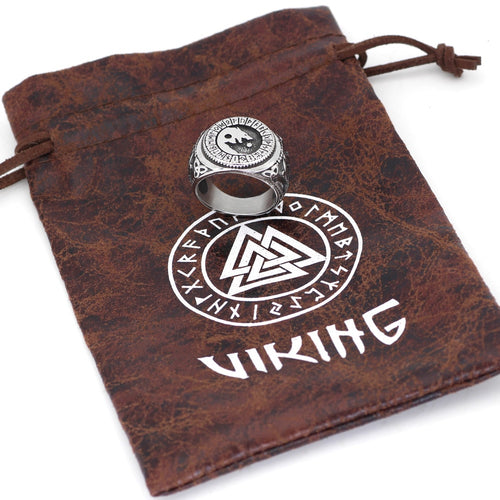 Sköll and Hati, Sons of Fenrir Stainless Steel Ring