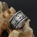 Odin's Raven with Wolf Stainless Steel Ring