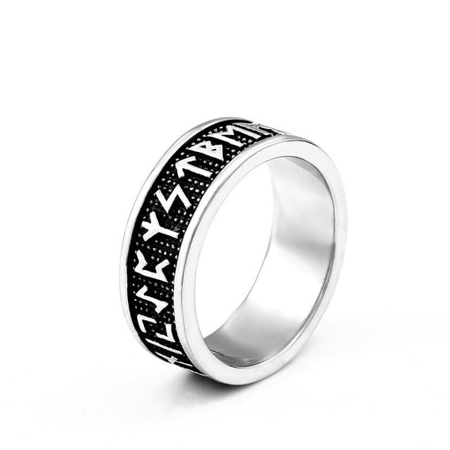 Mystery of the Runes Stainless Steel Rune Ring