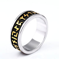 Mystery of the Runes Stainless Steel Rune Ring