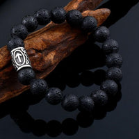 Runes in Lava Stone Bracelet