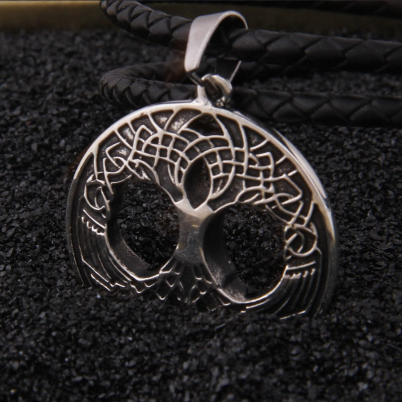 Yggdrasil with Norse Knot Pendant in 925 Sliver