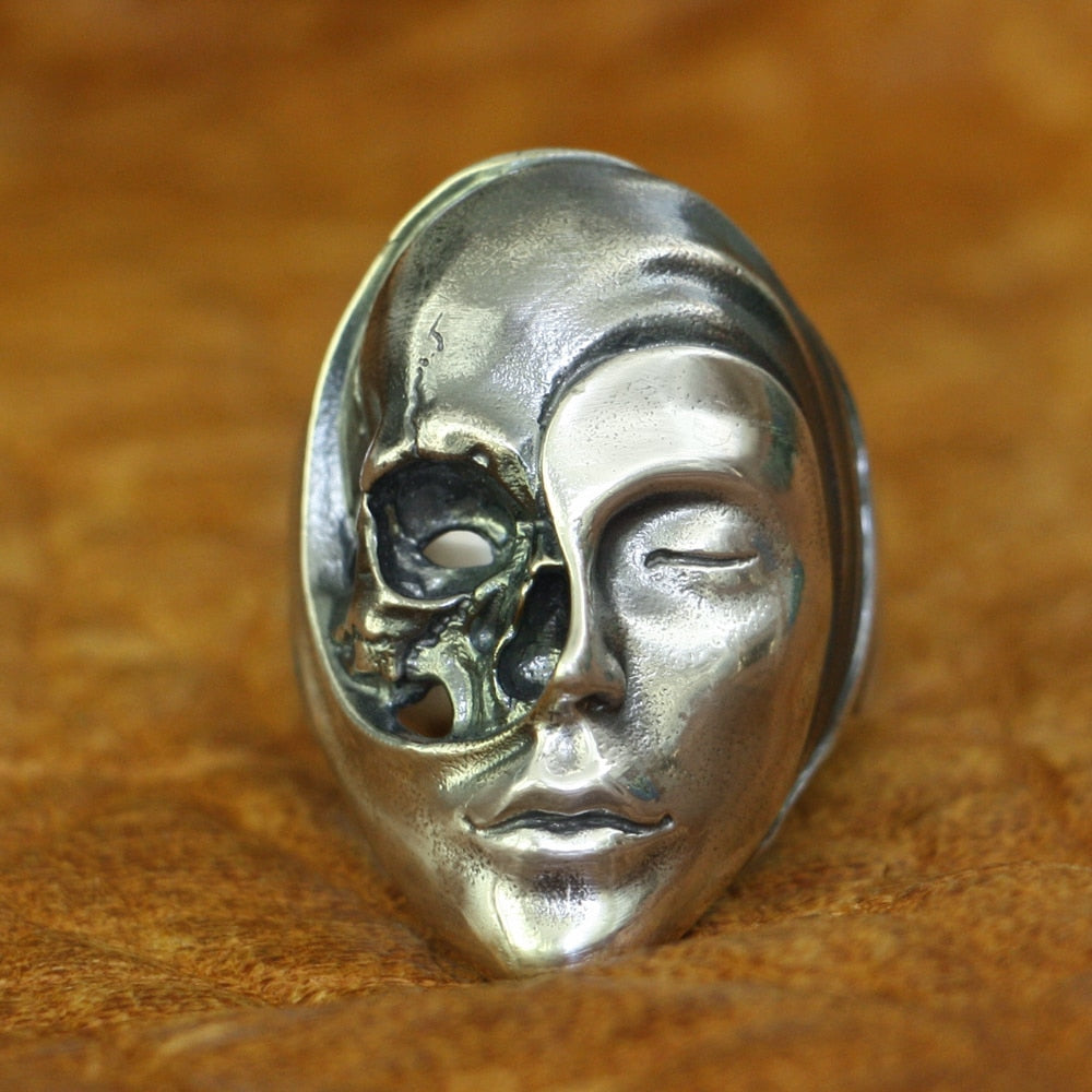 Peaceful Hel's Visage 925 Sterling Silver Ring