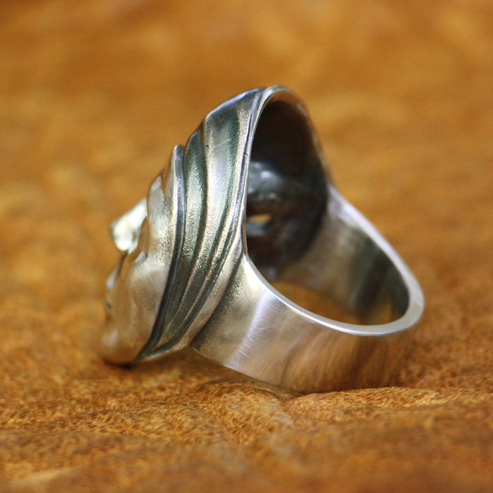 Peaceful Hel's Visage 925 Sterling Silver Ring
