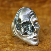 Peaceful Hel's Visage 925 Sterling Silver Ring