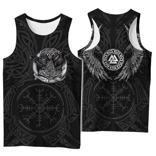 Hugin, Munin and Mjolnir 3D Printed Unisex Tank Top