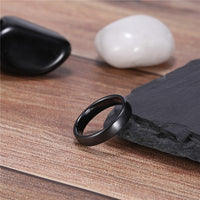 Ullr Oath Ring, Brushed Black Titanium Carbide Ceramic Wedding Band