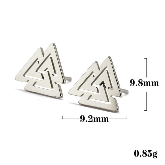 Triskele and Valknut Surgical Steel Stud Earrings