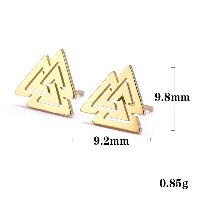 Triskele and Valknut Surgical Steel Stud Earrings