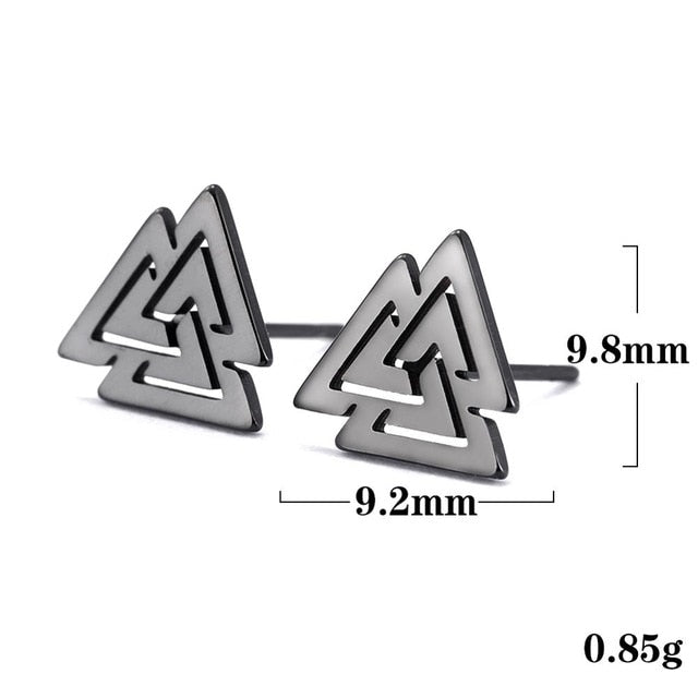 Triskele and Valknut Surgical Steel Stud Earrings