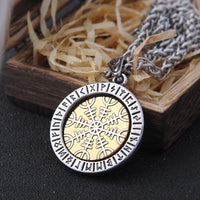 Aegishjalmur the Helm of Awe Stainless Steel Rotating Necklace - TheWarriorLodge