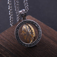 Aegishjalmur the Helm of Awe Stainless Steel Rotating Necklace - TheWarriorLodge