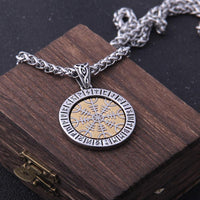 Aegishjalmur the Helm of Awe Stainless Steel Rotating Necklace - TheWarriorLodge