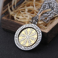 Aegishjalmur the Helm of Awe Stainless Steel Rotating Necklace - TheWarriorLodge