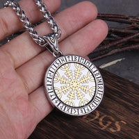 Aegishjalmur the Helm of Awe Stainless Steel Rotating Necklace - TheWarriorLodge