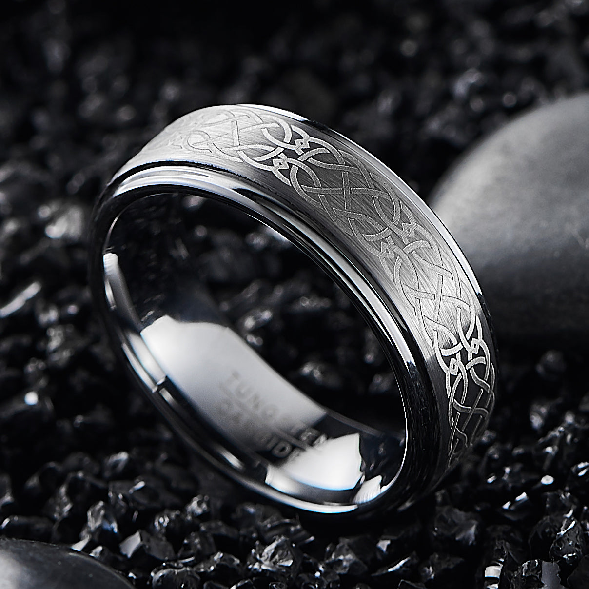Norse Knot 8mm Tungsten Carbide Ring