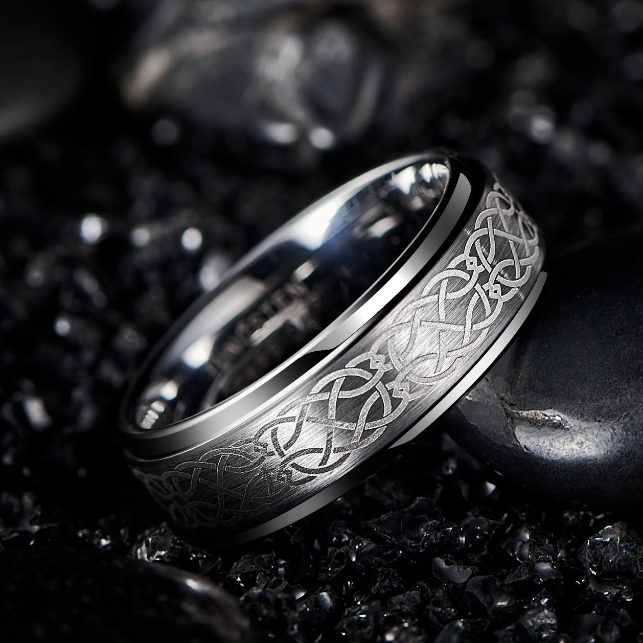 Norse Knot 8mm Tungsten Carbide Ring